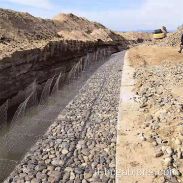 Materiale del filo di ferro forma del foro esagonale Mesh Gabion